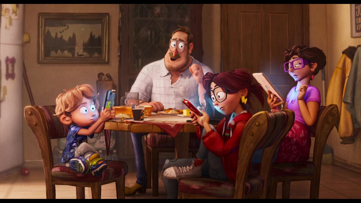 Кадр из "Митчеллов против Машин", технологии в нашей жизни повсюду