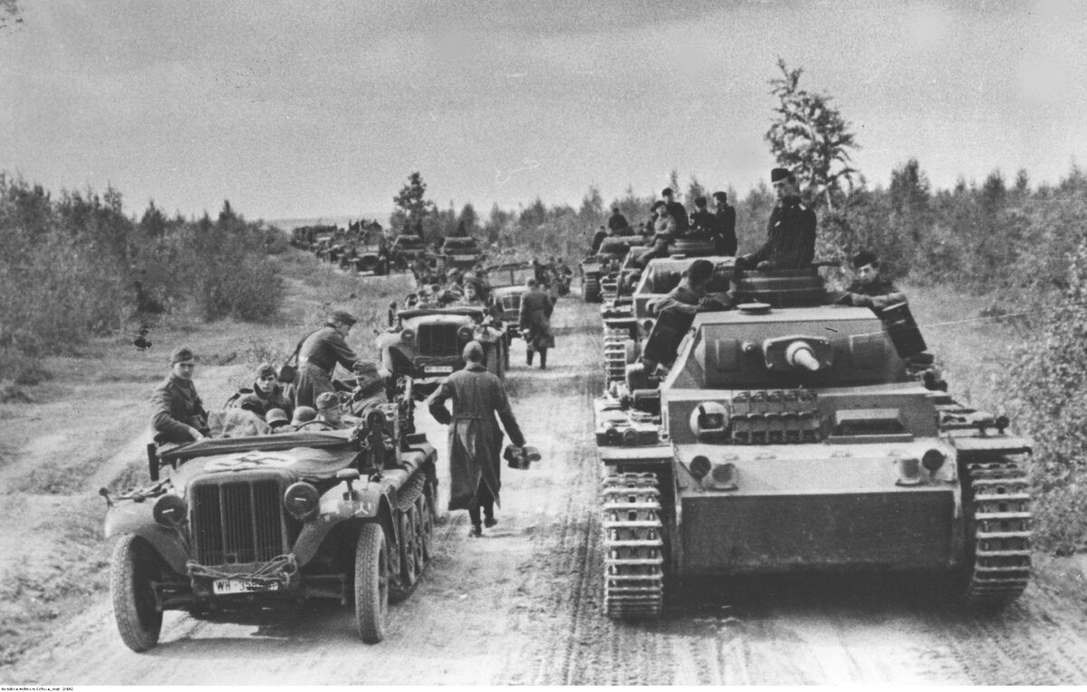 Немцы на Московском направлении в октябре 1941 года.