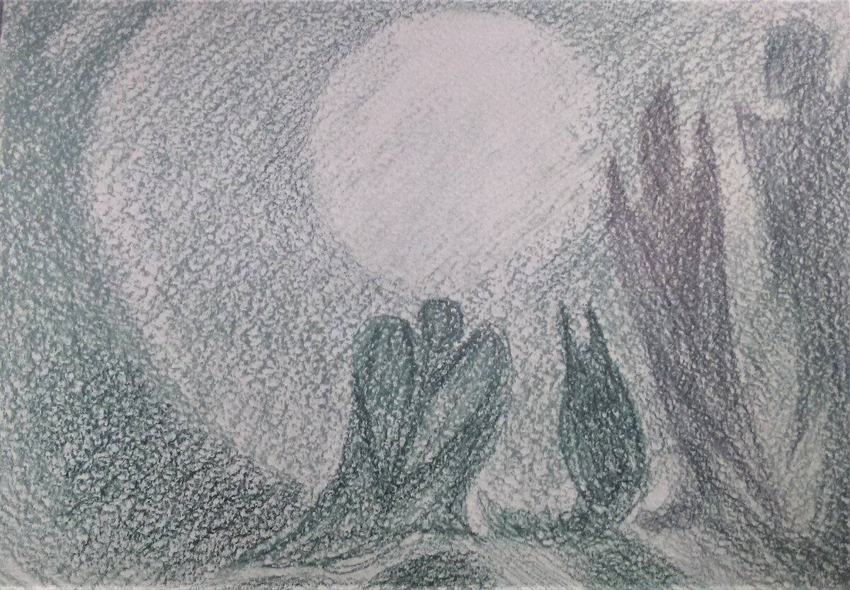 Птица, ангел и отшельник ищут смысл жизни. А может, просто смотрят на восход солнца
