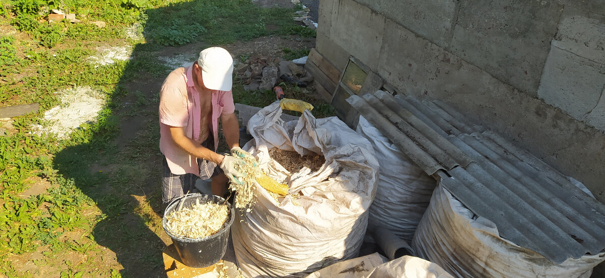 Щепа в мешках