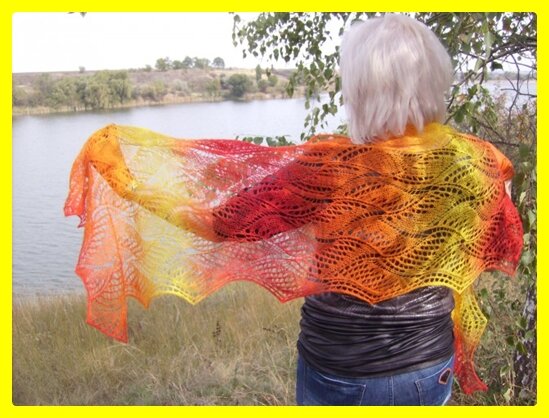 ажурный палантин из пуховой пряжи это красиво и тепло