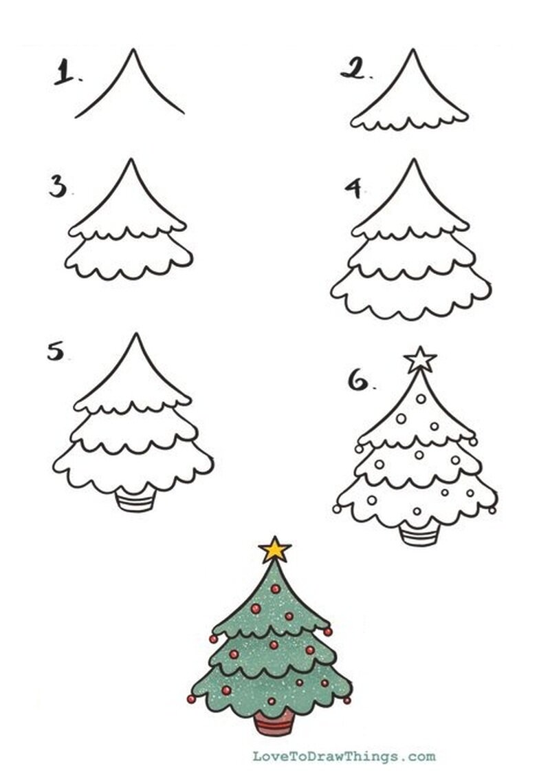 Как нарисовать елку ребенку