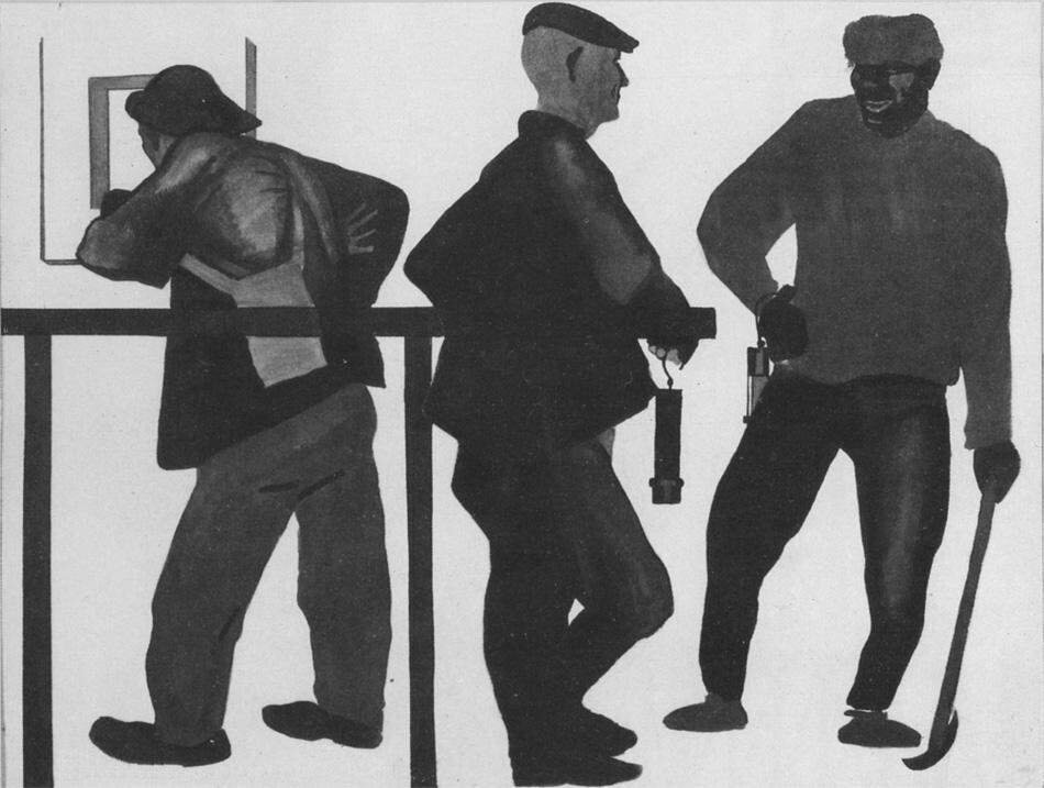 Александр Дейнека "У табельной". Источник: Яндекс картинки