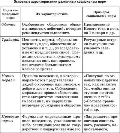 2 вида социальных норм примеры