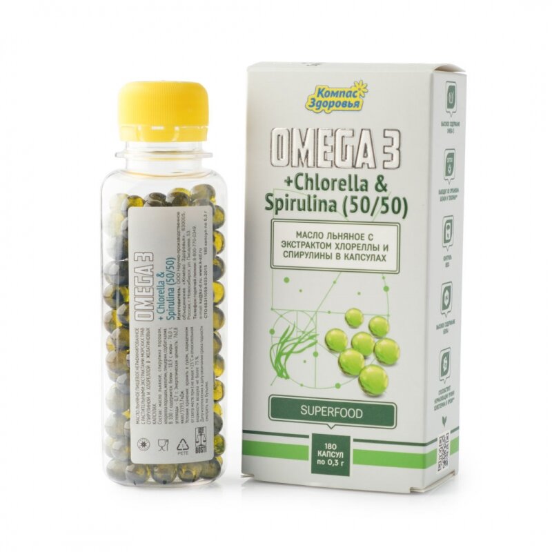 Омега-3 с спирулиной и хлореллой