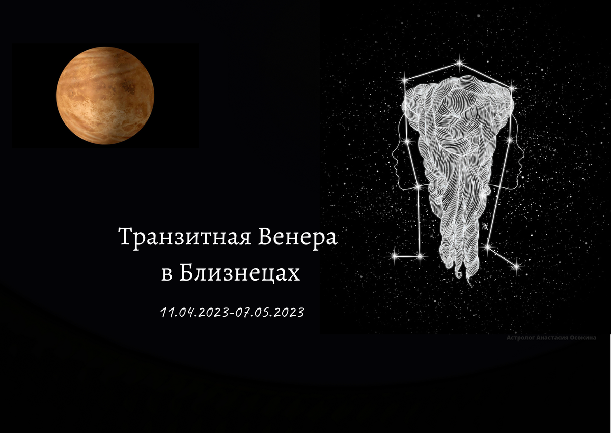 Транзитная Венера в Близнецах 2023