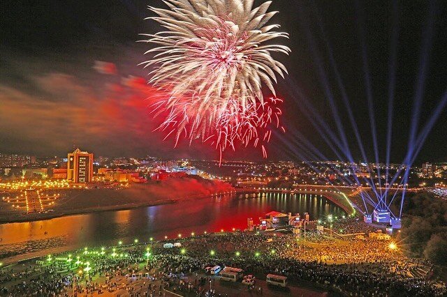 Салют в честь празднования 550-летия г.Чебоксары. Август 2019 г.