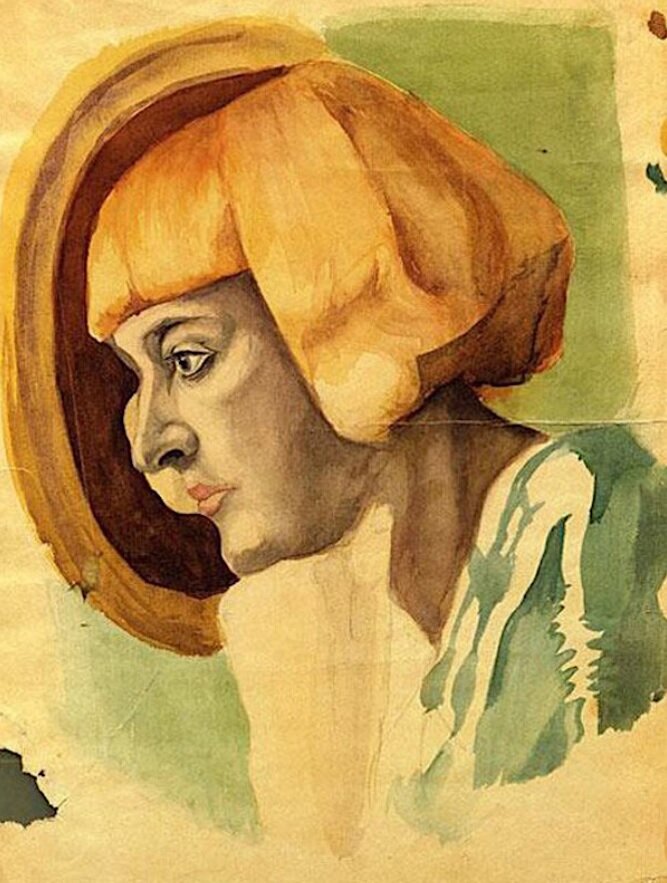 Борис Шаляпин "Портрет Марины Цветаевой", 1933 г.