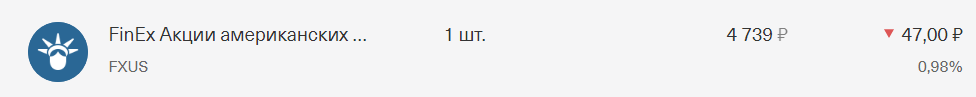 Взял FXUS по достаточно высокой цене. Пока что по этой позиции минус 47 рублей. Поделюсь через некоторое время как изменилась ситуация.