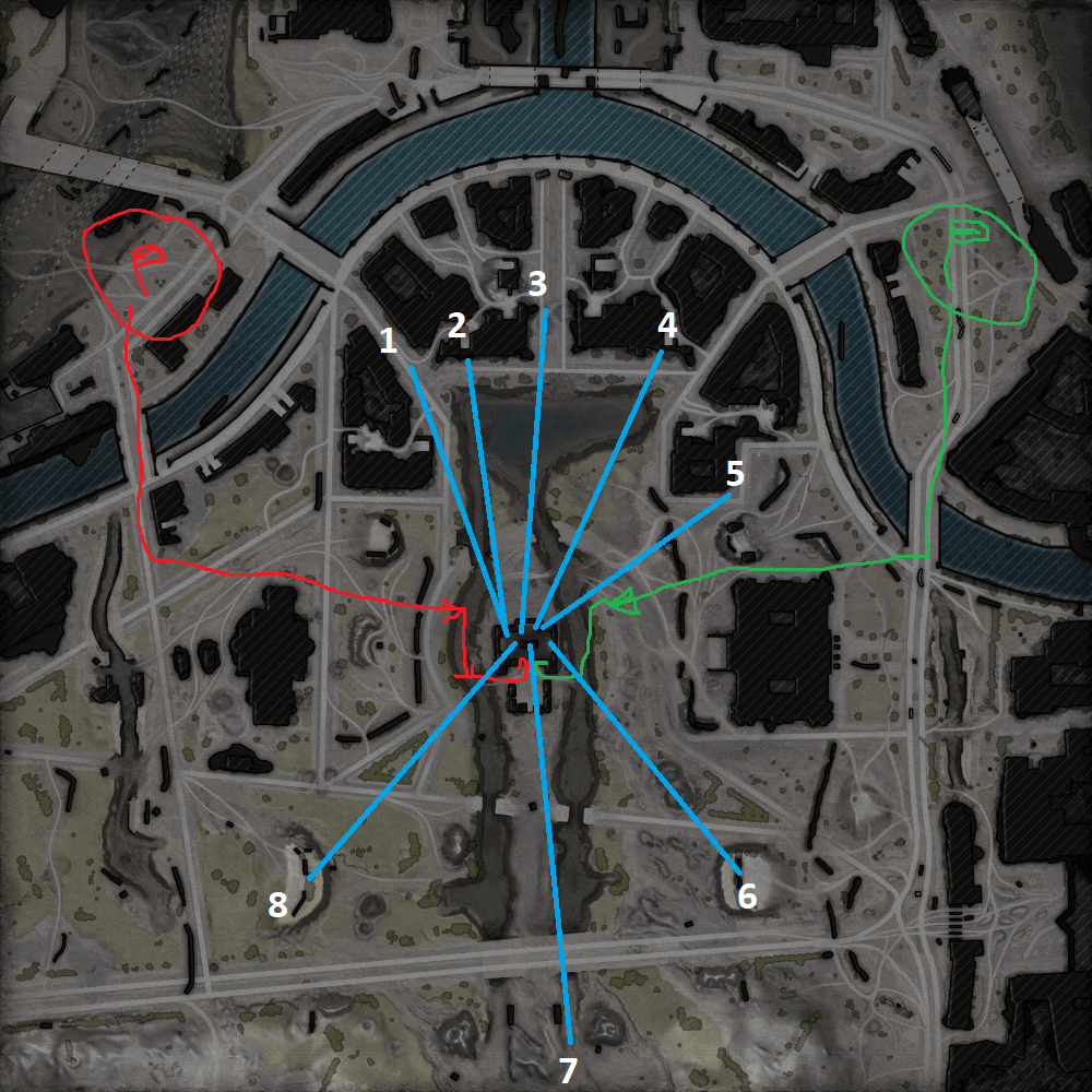 обстрел на схеме из бункера