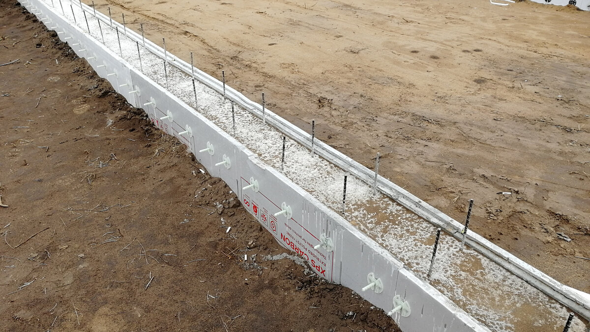 Лента фундамента в опалубке из ЭППС