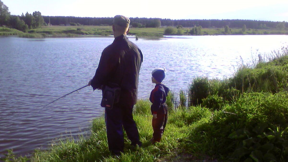 на рыбалке