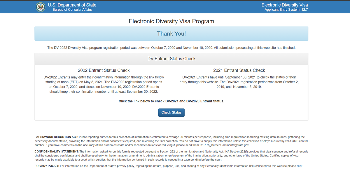 Официальный сайт лотереи "Green Card"