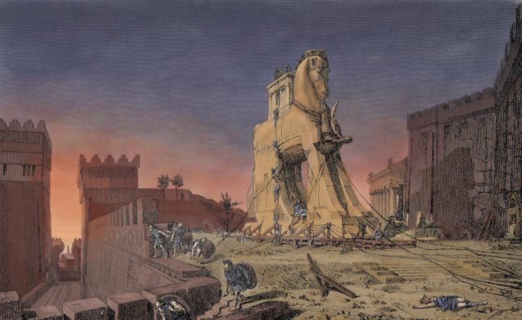 Сооружение греков. Троянский конь