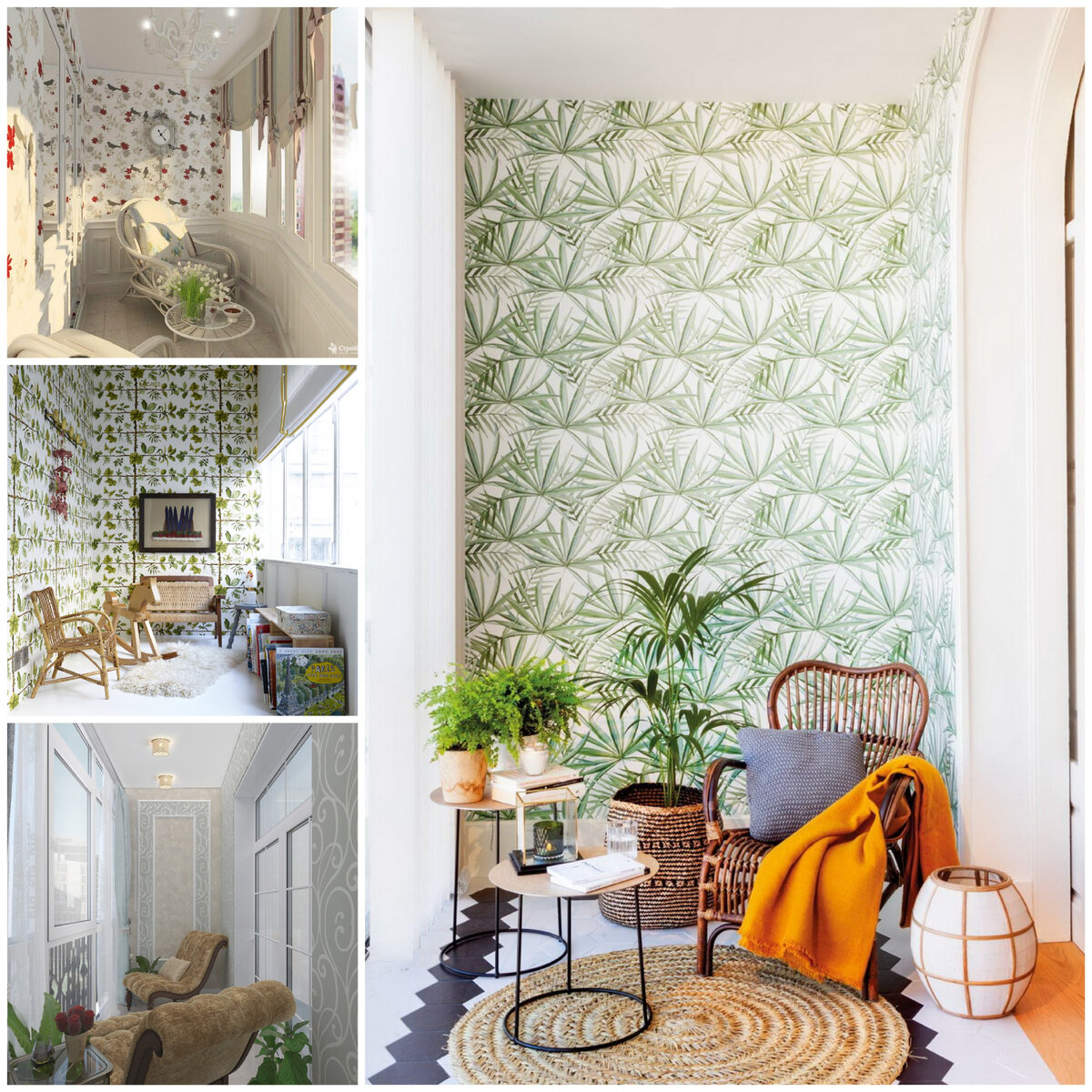 Текстильные обои отлично подходят для интерьеров  балконов и лоджий