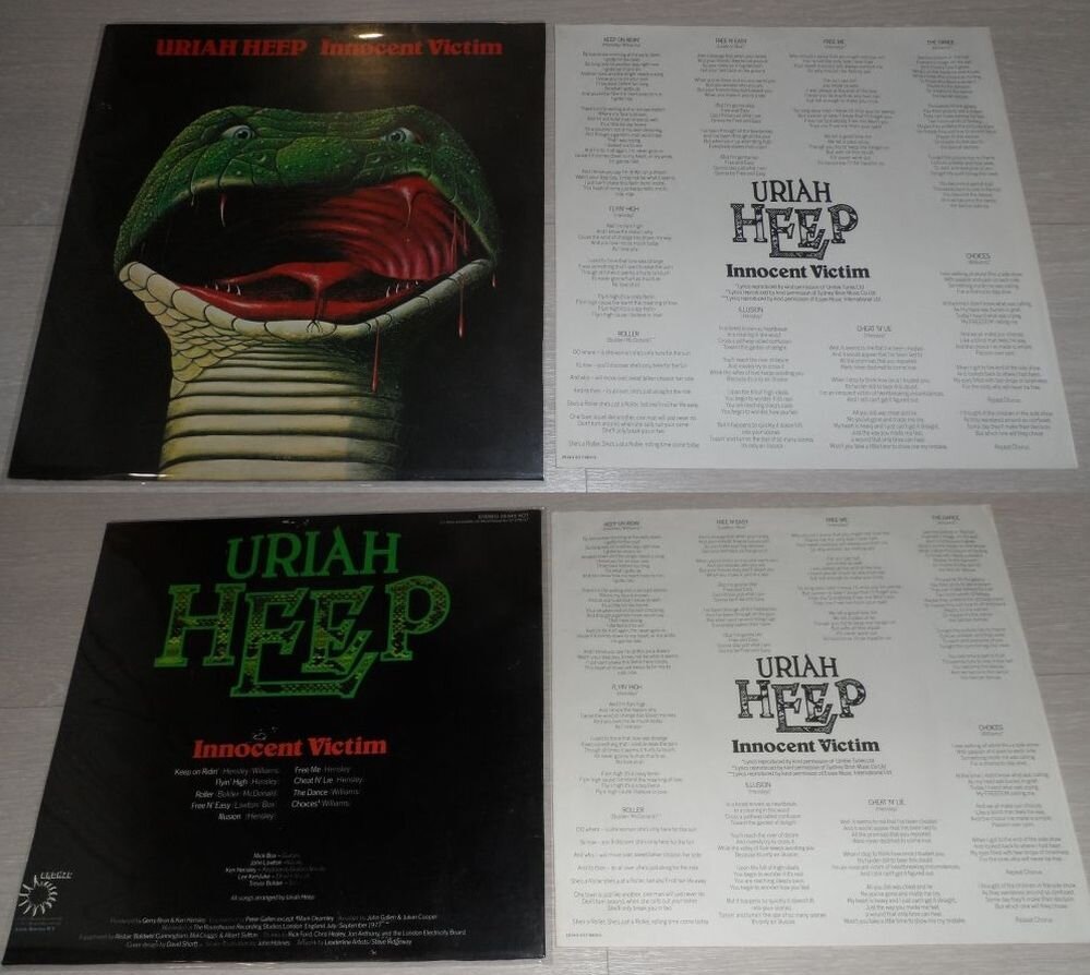 Европейский выпуск альбома Uriah Heep "Innocent Victim", 1977 г.