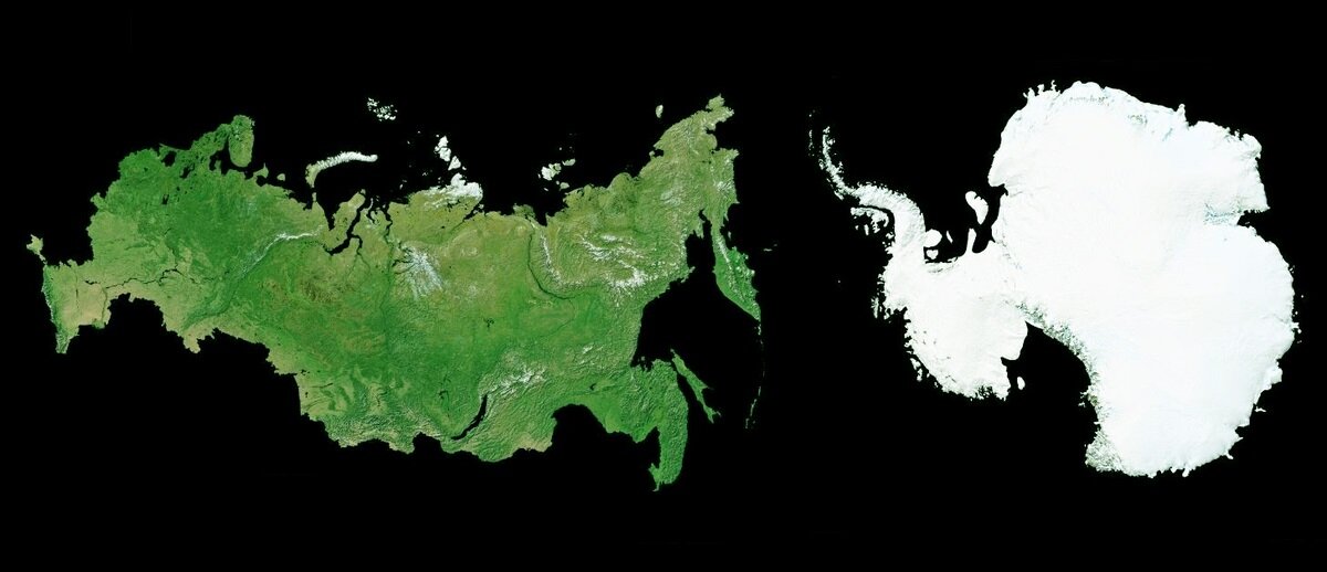 Карта с реальными размерами стран