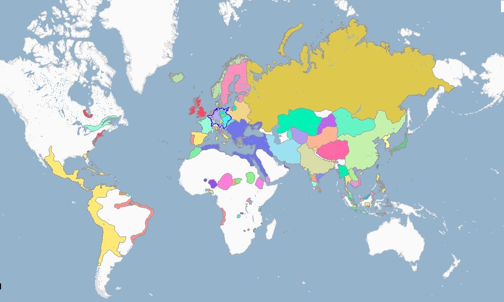 Карта евразии 1600 год