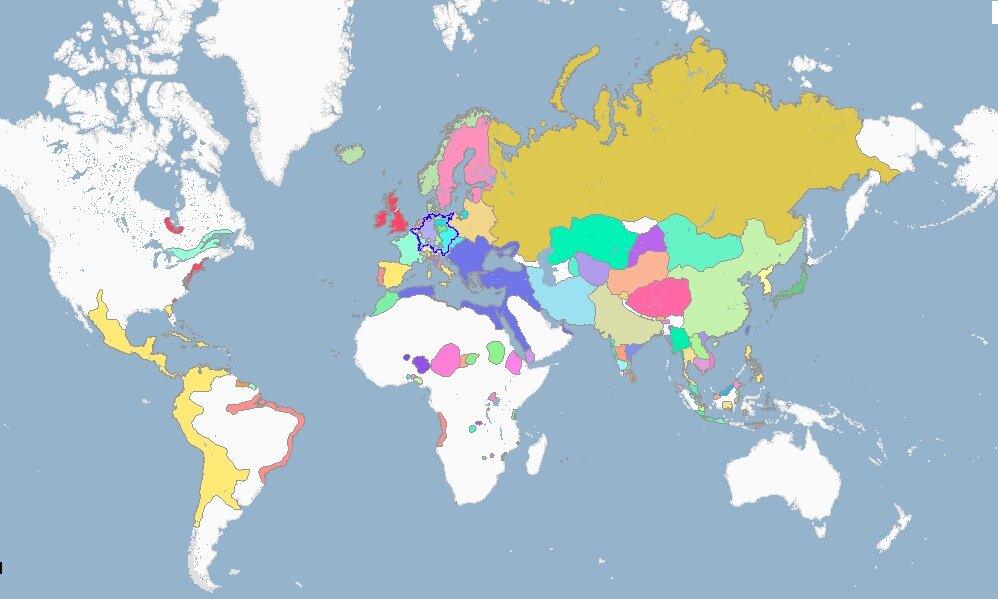 Карта мира 1800 годов