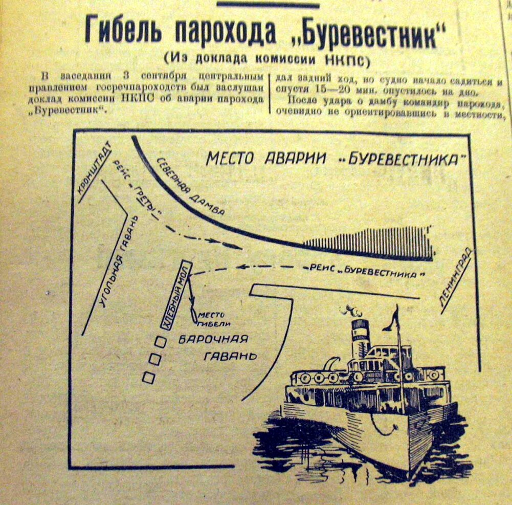 Морской хронограф: 1926, 29 августа - Гибель парохода «Буревестник» в  Морском канале Ленинградского торгового порта | Морской хронограф | Дзен