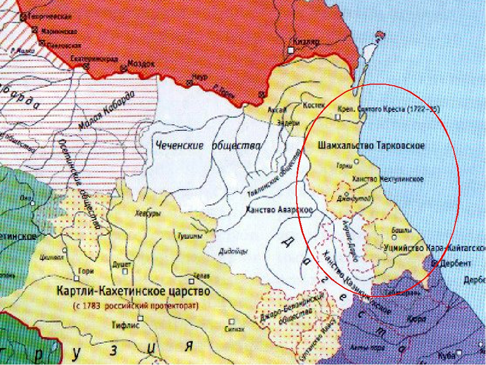 Тарковское шамхальство карта