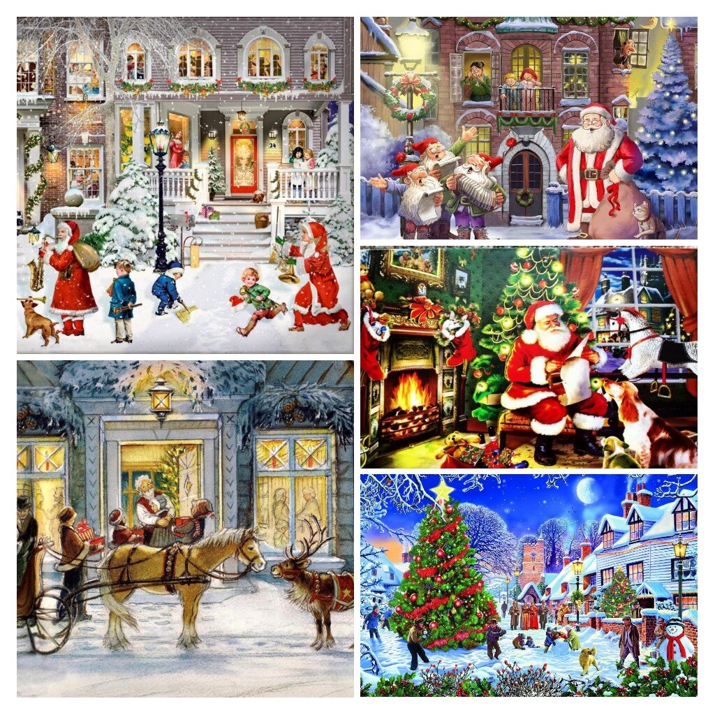 Рождественские открытки (снимки для коллажа взяты из открытых источников в интернете) 