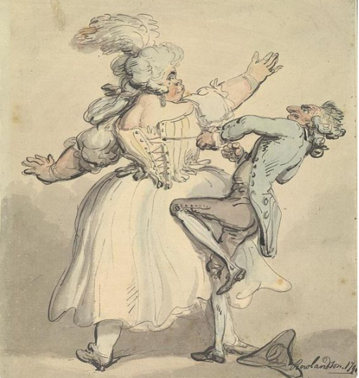 Немного плотнее. Карикатура на Томаса Роуландсона. 1790