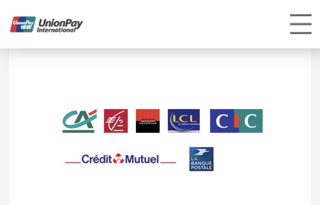 7 банков Франции , с которыми работает  UnionPay