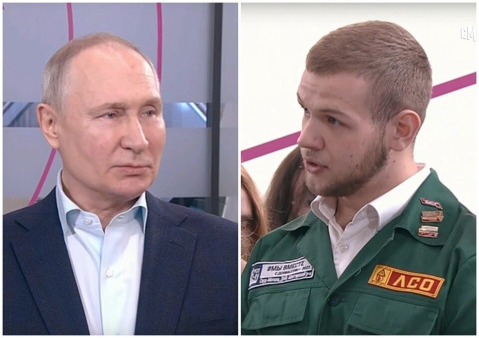    Студента президент поблагодарил дважды. Фото: Россия 1