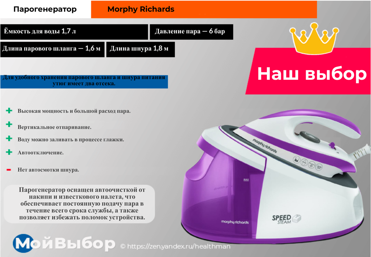 Самый лучший парогенератор. Парогенератор Morphy Richards 333202.