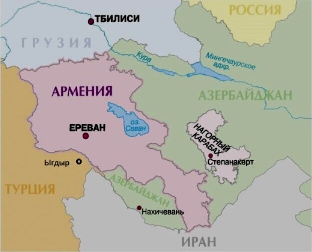 Азербайджан на карте россии