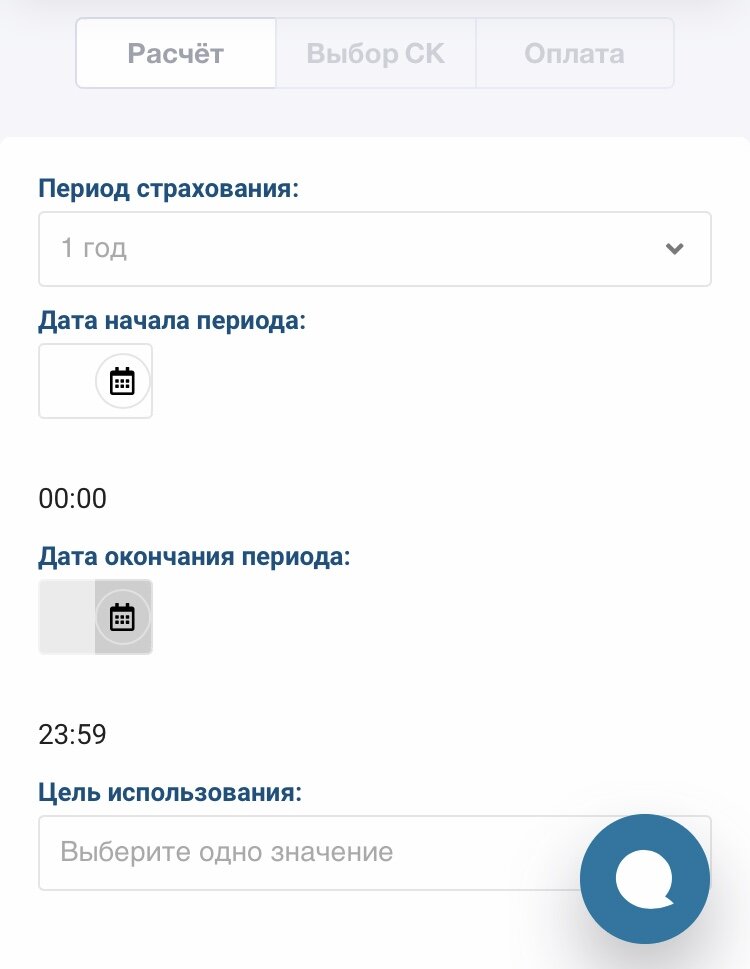 Вот так выглядит интерфейс где я считаю страховку