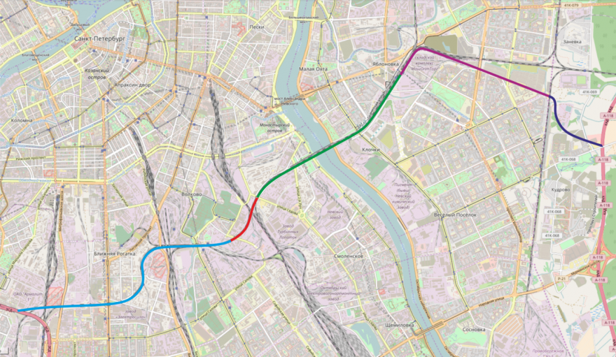 Возможная трассировка Широтной магистрали | Фото: wikipedia.org