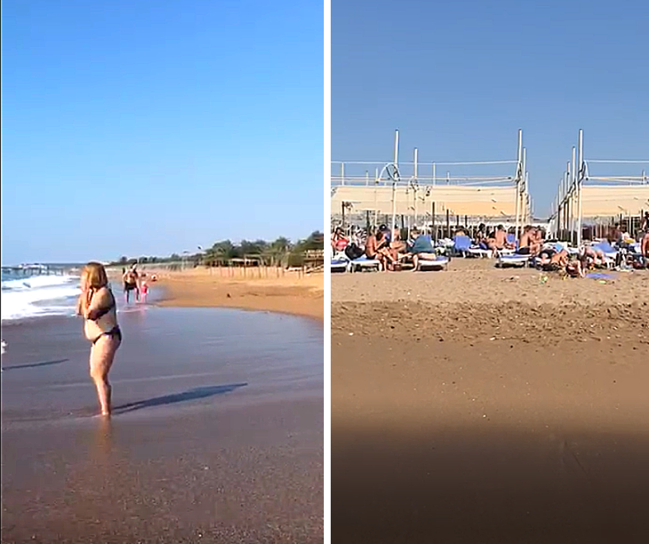 На пляже не всегда так много людей. Зависит от погоды.