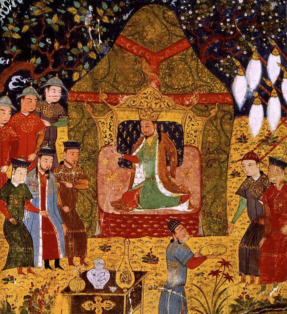 Чингисхан на троне (Рашид ад Дин, 1430 год).