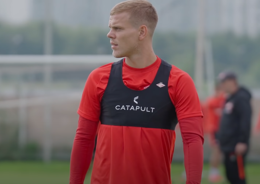 Александр Кокорин, игрок фк "Спартак". Источник фото: YouTube канал FC Spartak Moscow.