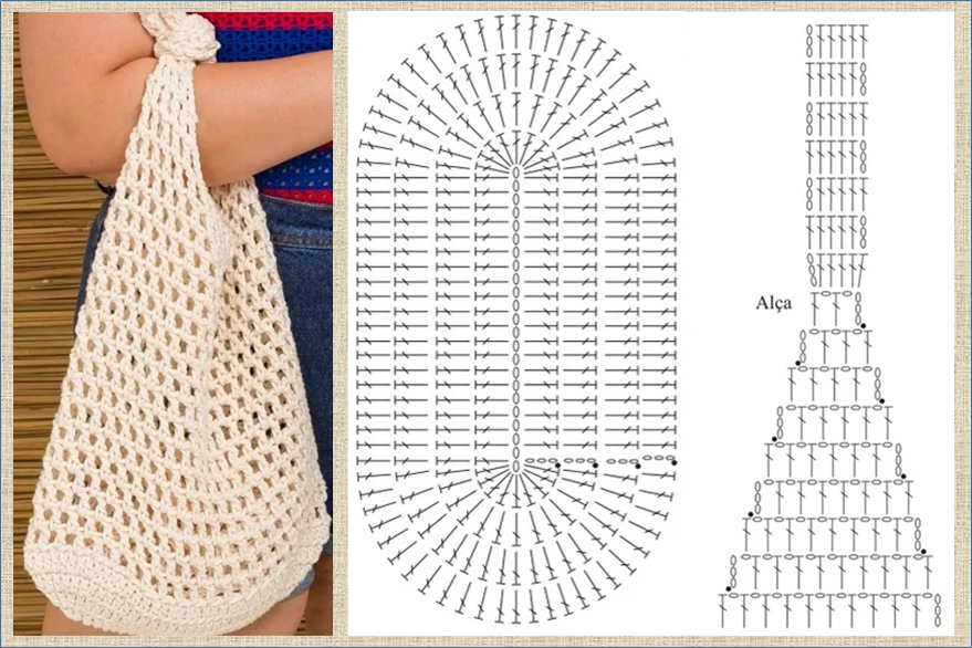 Вяжем сумку авоську крючком схемы