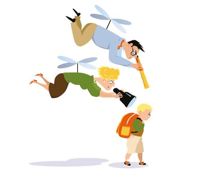 Термин появился в Америке , когда психолог Хаим Джинотт в своей работе « Между родителем и подростком» процитировал одного мальчика: «Мать парит надо мной, как вертолет» / иллюстрация  Aleuti