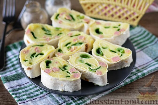 лаваш, колбаса, картофель, молоко, масло сливочное, лук зелёный, соль, перец