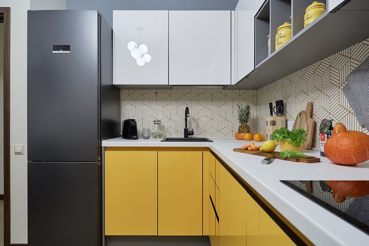 Желтая кухня: особенности проектирования и удачные сочетания