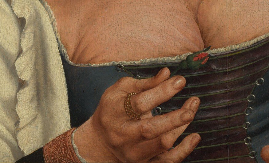 Деталь картины Уродливая герцогиня, Квентин Массейс