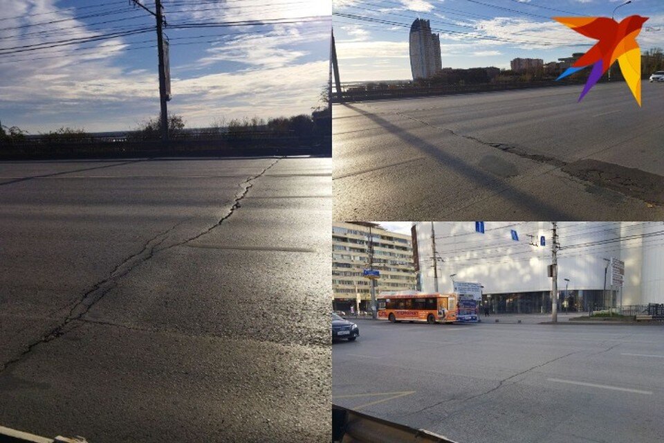     Вообще на путепроводе видны три глубокие трещины. Юлия Данильченко