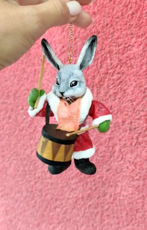Зайчик, елочная игрушка