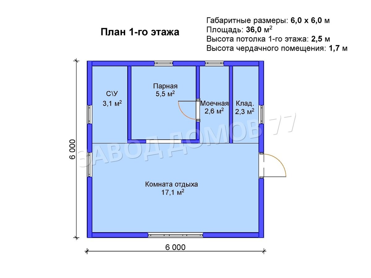 План бани из СИП панелей
