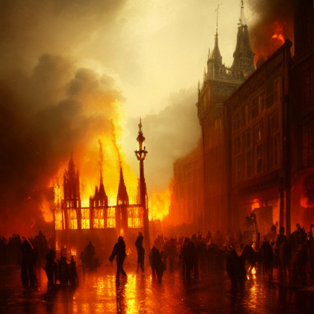 лондон пожар