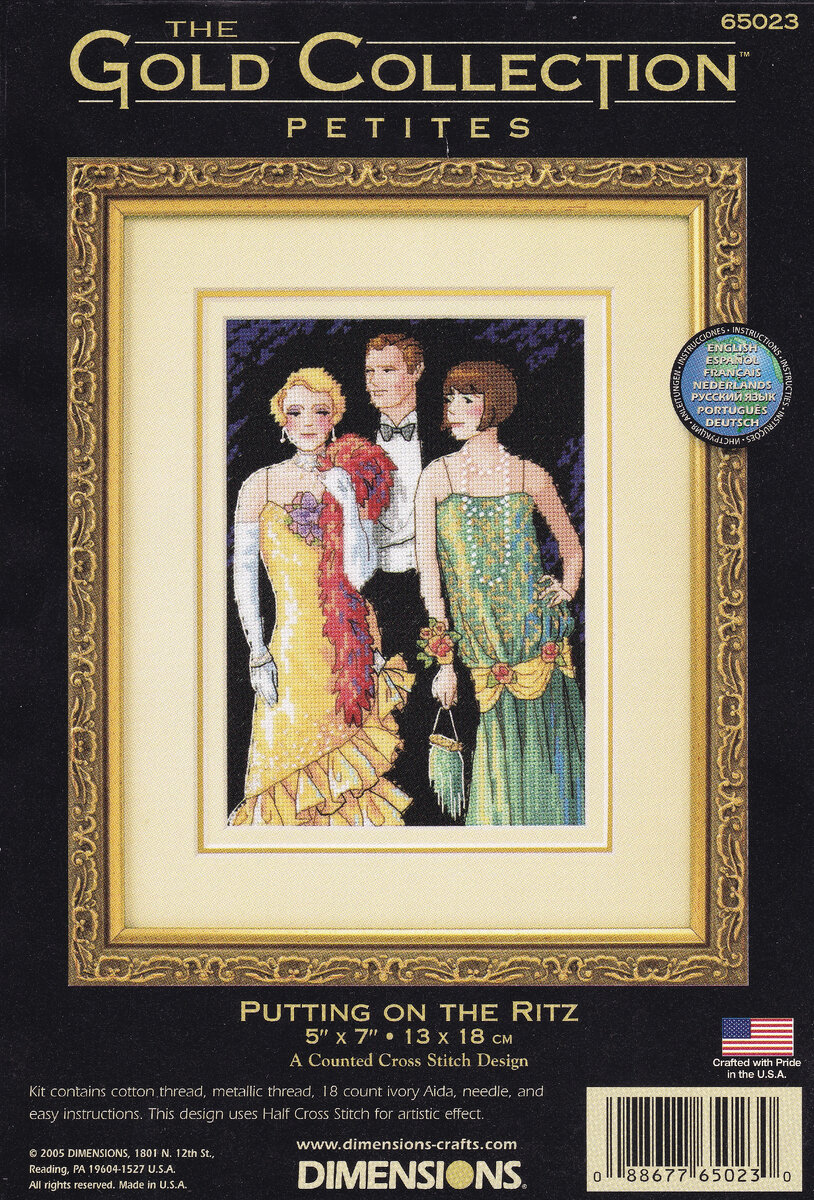 превью набора Putting on the Ritz, производитель Dimensions, здесь и далее все фото сделаны автором блога