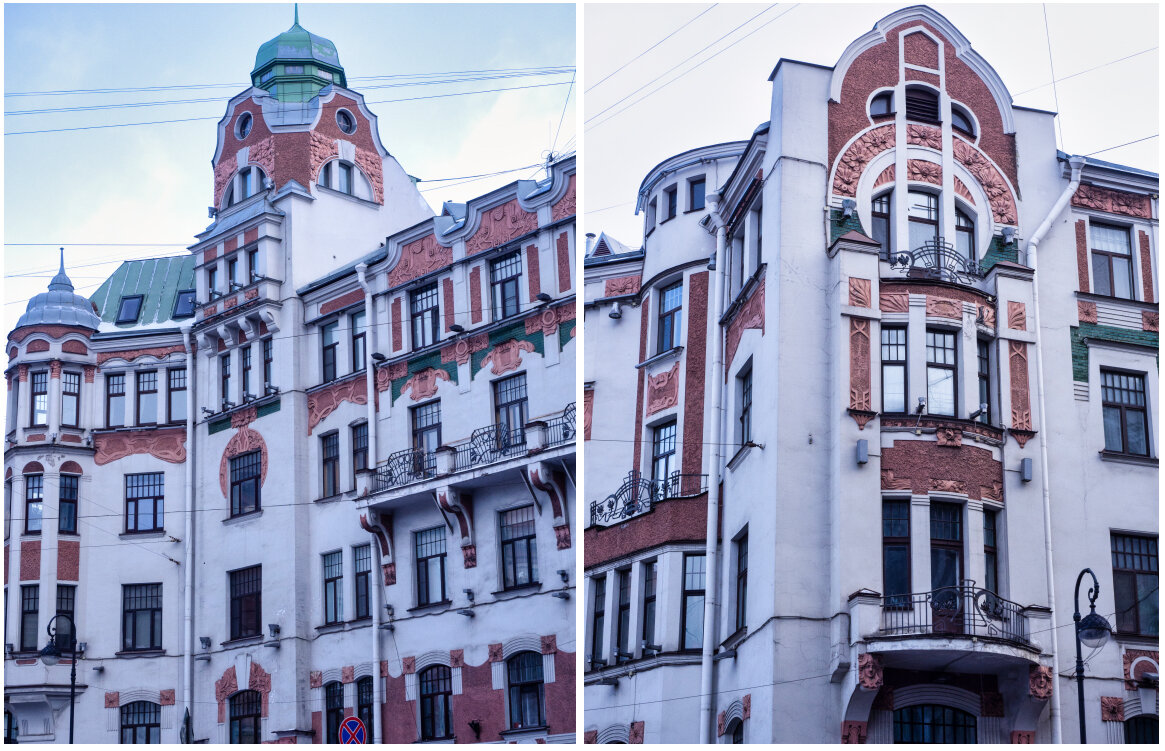 Доходный дом Кельдаля. Построен в 1902-1903 гг по проекту Вильгельма Шауба (Каменноостровский проспект, 13). Фото автора