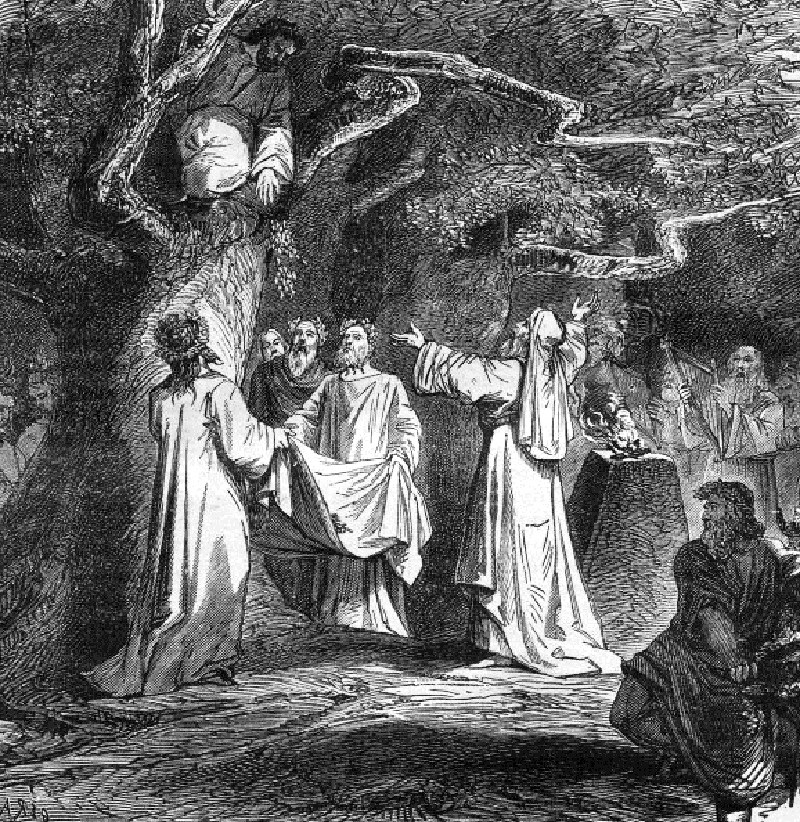 Древний обряд друидов. Гравюра.