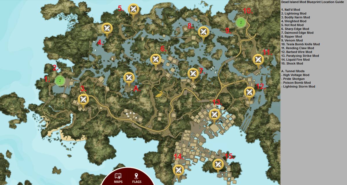 Карта с местонахождением чертежей на первой локации.