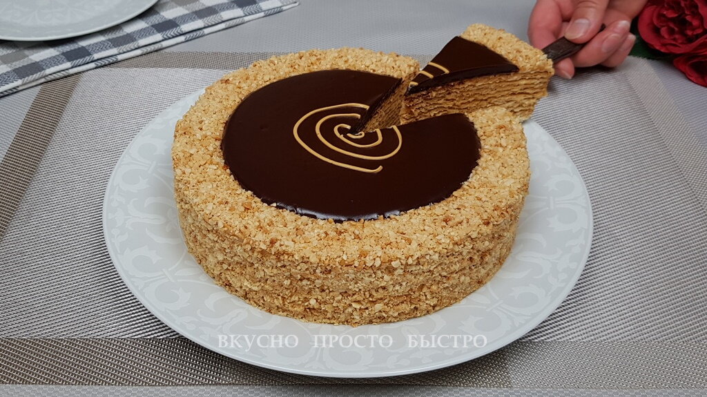 Вафельный торт Золотой ключик - рецепт на канале Вкусно Просто Быстро